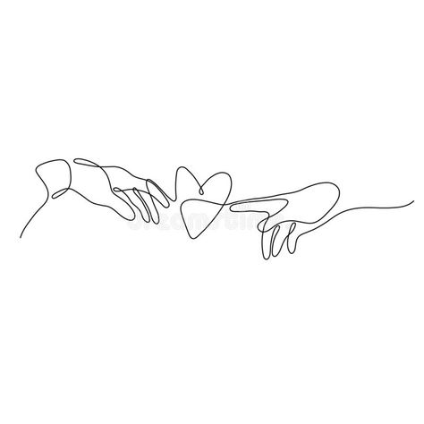 Line Tattoo Woman Silhouette, Line Art Design Friends, Line Art Drawings Self Love, Love Line Art Simple, Aesthetic Love Symbols, Continuous Line Heart Tattoo, Line Art Two Women, One Line Love Drawing, Single Line Hand Tattoo