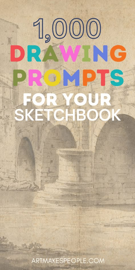 Over 1,000 drawing prompts for ideas for your sketchbook! Never run out of ideas again 👌🏽 Prompts For Creativity, Sketchbook Ideas For Middle School, Art History Sketchbook Ideas, Simple Art Prompts, High School Art Prompts, What To Do With A Sketchbook, Sketchbook Prompts For Kids, Drawing Subjects Ideas, Sketchbook Prompts For Middle School