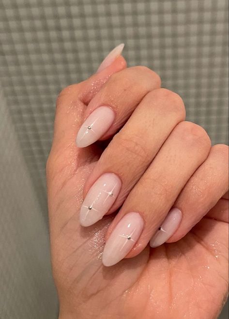 Dazzle with Milky White Nails adorned with sparkling rhinestones. This elegant and chic nail art design will elevate your look for any special occasio... Milky White Nails, Occasion Nails, Milky Nails, Pedicure Manicure, Basic Nails, Casual Nails, Classy Acrylic Nails, Soft Nails, Design Nails