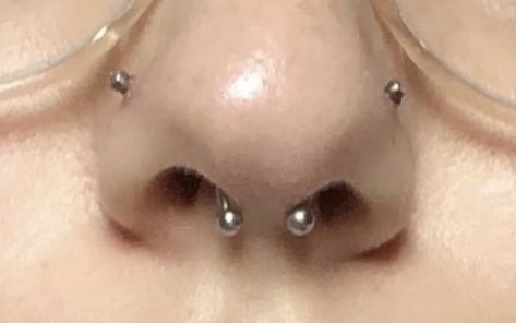 Two Stud Nose Piercings On Both Sides, Nose Pierced On Both Sides, Two Side Nose Piercing, Two Stud Nose Piercing, Nose Piercing Stud Both Sides, Nose Pierced Both Sides, Side Nose Piercing, Nose Peircing, Nose Piercing Stud