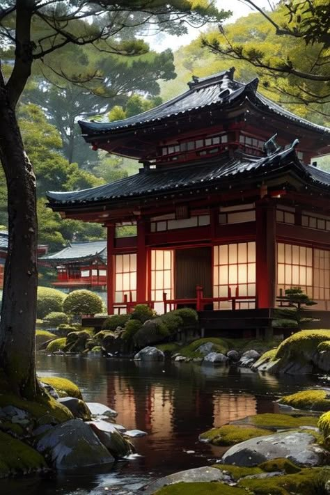 Ancient Japanese House, Japanese Temple Aesthetic, Ancient Korean Architecture, Japan Architecture Traditional, Traditional Asian House, Korean Castle, Traditional Japanese House Exterior, House Design Traditional, Japanese House Design Traditional