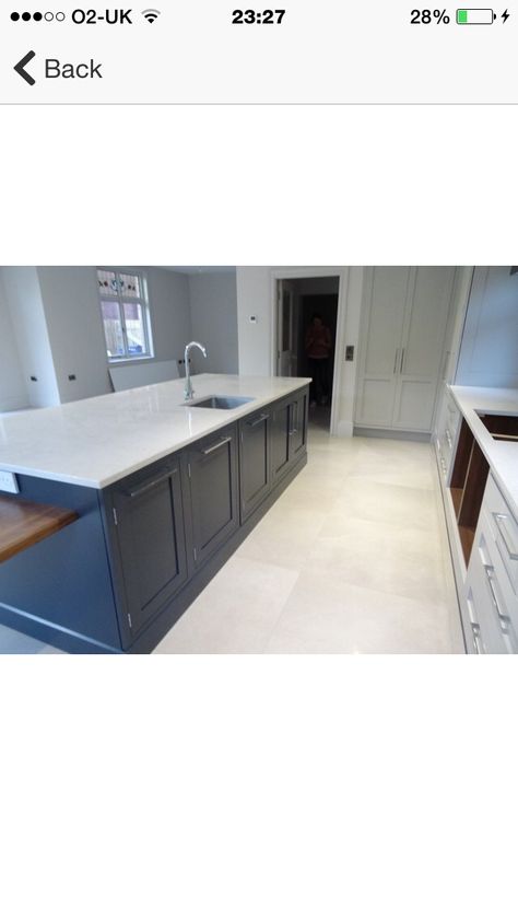 Cornforth units and railings island purbeck walls farrow and ball kitchen. Contemporary style open plan kitchen. Navy And Grey Kitchen, Farrow And Ball Kitchen, Unit Kitchen, Kitchen Colours, Barn Kitchen, Kitchen Contemporary, New House - Kitchen, New House Kitchen, Farrow And Ball