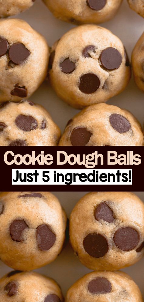 No Bake Chocolate Chip Cookie Dough Balls Recipe Breakfast Cookie Dough Healthy, Keto Cookie Dough Balls, Protein Balls Chocolate Chip, Healthy Cookie Dough Protein Balls, Cookie Dough Balls Healthy, Protein Chocolate Chip Cookie Dough, No Bake Cookie Dough Balls, Healthy Chocolate Balls, Cookie Dough No Butter