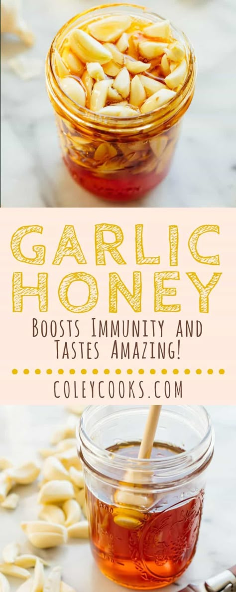 Garlic Honey - Coley Cooks Garlic And Honey Benefits, Garlic For Colds, Garlic Remedies, Honey Remedies, Fermented Honey, Garlic Honey, Herbal Remedies Recipes, Garlic Benefits, Sick Remedies