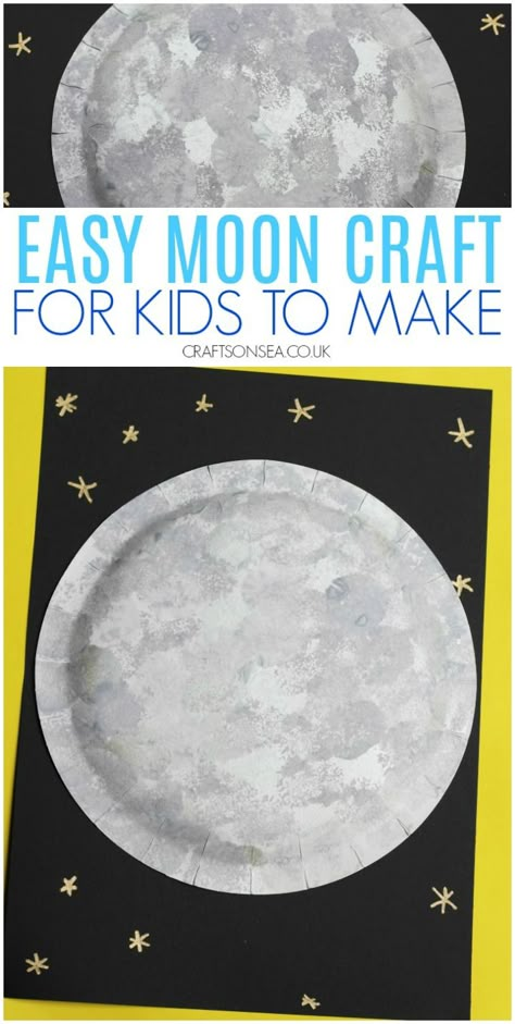 This easy moon craft is so easy to make and easy to prepare too! Read our tips on how to adapt this simple space craft for toddlers, preschool, reception or older kids. Moon Crafts For Kids, Outer Space Crafts, Moon Craft, Moon Unit, Space Theme Preschool, Moon Activities, Space Lessons, Space Preschool, Space Crafts For Kids