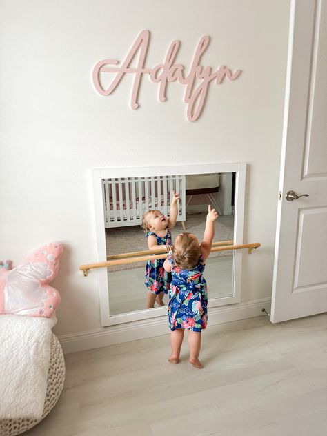 Ballet Corner In Bedroom, Baby Pink Toddler Room, Toddler Baby Girl Room, Montessori Ballet Bar, Ballet Barre In Bedroom, Angelina Ballerina Nursery, Ballerina Room Ideas Daughters, Toddler Room Ideas Girl Pink, Ballerina Themed Bedroom