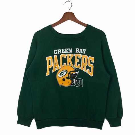 Vintage Online Shop, Green Bay Packers Sweatshirt, Nfl Sweatshirt, Packers Sweatshirt, Super Bowl Football, Green Bay Packers Football, Packers Football, Green Crewneck, American Football Team