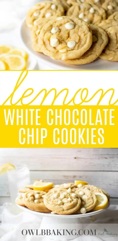 Lemon White Chocolate Chip Cookies, Lemon White Chocolate, Cookies Lemon, Chocolate Marshmallow Cookies, Easy Cookie Recipe, Lemon Cookie, Cake Slicer, Cake Lemon, Lemon Dessert