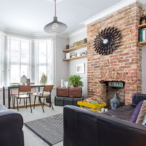 Exposed brick walls