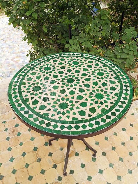 Rattan Furniture Decor, Table Mosaic, Mosaic Tables, Handmade Coffee Table, Clay Dough, Moroccan Table, Dinning Tables, Tile Table, Dining Table In Living Room