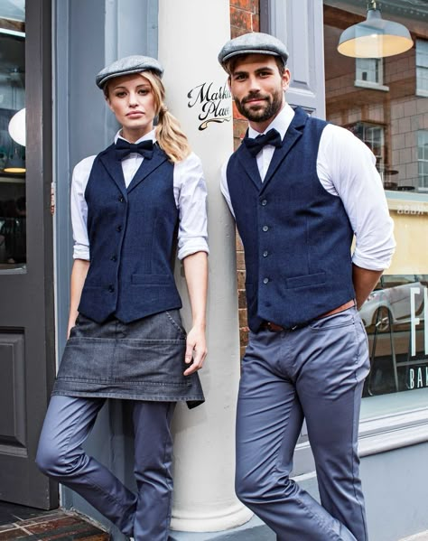 Waiter Uniform Design, Barista Uniform, Bartender Uniform, Waiter Outfit, Bar Uniform, Barista Outfits, Bartender Outfit, Waitress Outfit, Restaurant Uniform