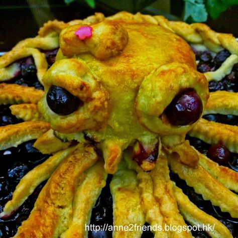 Octopus Pie Crust, Octopus Pie, Fun Baking, Halloween Goodies, Blueberry Pie, Blueberry Recipes, Cookie Pie, Baking Ideas, Halloween Recipes