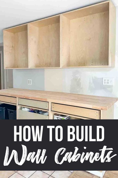 Diy Kitchen Storage Cabinets Freestanding, Diy Island Cabinets, How To Build A Bathroom Cabinet, Diy Modern Kitchen Cabinets, How To Build Your Own Cabinets, Plywood Cabinets Diy, Adding More Cabinets To Kitchen, Diy Wall Cupboard, How To Build Cabinet Boxes