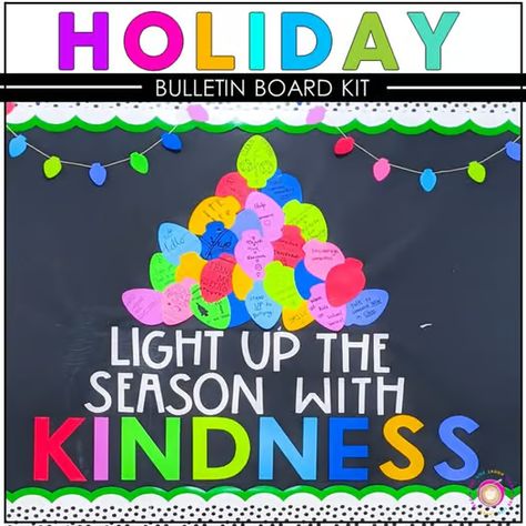 Christmas Bulletin Board | Christmas Door Decoration For the Classroom December Bulletin Boards, Kindness Bulletin Board, Holiday Bulletin Boards, Christmas Bulletin Boards, Work Bulletin Boards, Holiday Door Decorations, Winter Bulletin Boards, Christmas Bulletin Board, Preschool Bulletin