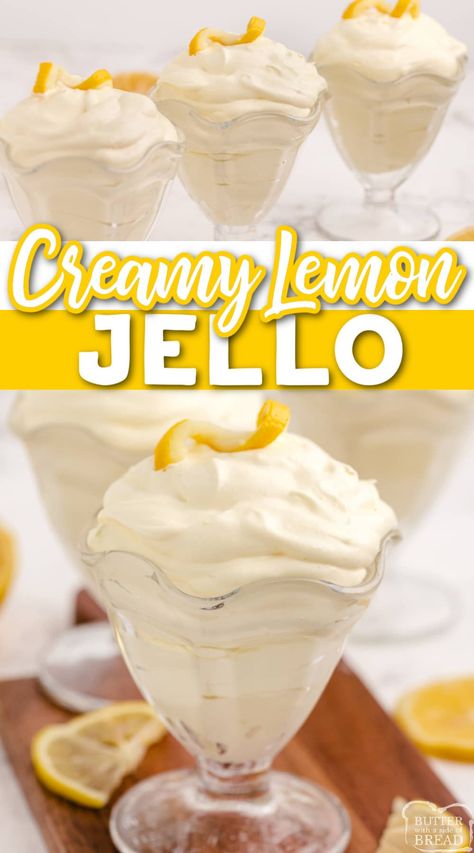 Smooth Food Recipes, Dairy Free Jello Desserts, Soft Desserts For Elderly, Fluff Desserts Cool Whip, Pudding Cool Whip Dessert, Pudding And Cool Whip Dessert, Lemon Fluff Dessert, Jello Dishes, Creamy Jello