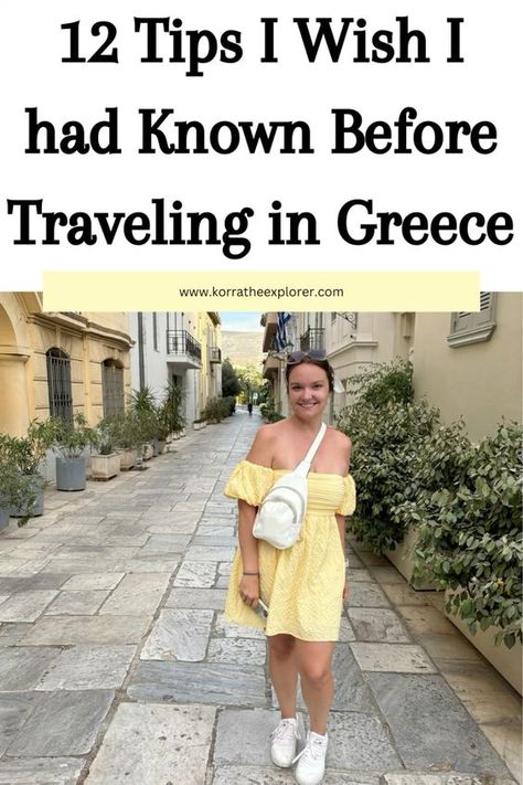 12 tips I wish I had known before traveling in Greece! Tips and tricks for planning a trip to Greece Greece Clothes Fashion, Greece 2023 Outfits, Outfits In Greece What To Wear, Greece Outfits For Older Women, Greece May Outfits, Honeymoon In Greece Outfits, Packing List For Greece In October, Summer Outfits Greece Vacations, Greece Outfit Ideas Over 50