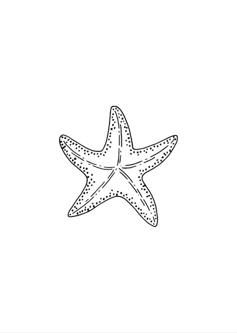 3 Starfish Tattoo, Starfish Drawing Easy, How To Draw Starfish, Cute Beachy Drawings, Cute Starfish Drawing, How To Draw A Starfish, Simple Starfish Tattoo, Starfish Drawing Simple, Starfish Tattoo Designs