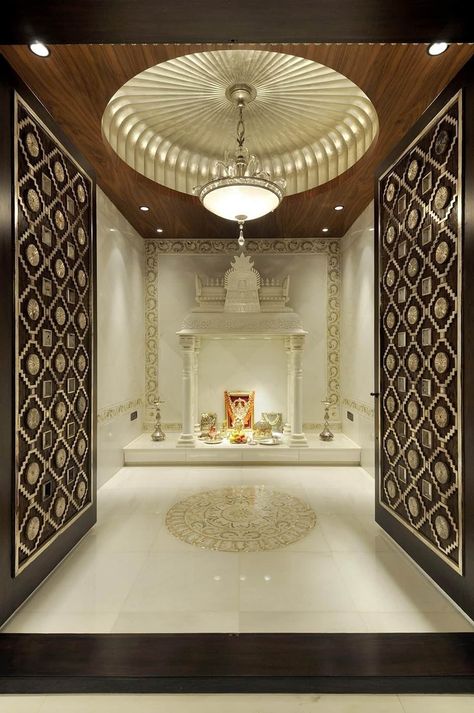 बे��डरूम डिजाइन, Temple Room, Pooja Door Design, Mandir Design, Temple Design For Home, Pop Ceiling Design, Pooja Room Door Design, Pooja Room Design, Room Door Design