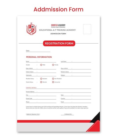 Vector admission form illustration of ap... | Premium Vector #Freepik #vector #registration #application-form #stationery-template #registration-form Online Form Design, Registration Form Design Templates, Admission Form Format, Admission Form Design, Application Form Design, School Registration Form, Registration Form Design, Membership Form, School Admission Form