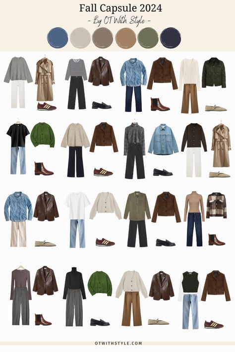 This autumn, I created a seasonal capsule wardrobe in a casual classic style, perfect for work and in a neutral colour palette. Find out how many outfit variations you can create from just 35 items and get some outfit inspiration for your winter wardrobe. Interchangeable Wardrobe For Women, Casual Capsule Wardrobe Winter 2024, Taupe Capsule Wardrobe, Fall Classic Capsule Wardrobe, Work Autumn Outfits Women, Capsule Wardrobe For Soft Autumn, Capsule Wardrobe Looks, Classy Fall Capsule Wardrobe, Fall Work Capsule Wardrobe 2024