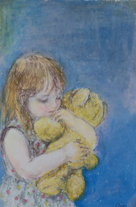 Childhood Innocence Art, Nostalgic Drawings, Childhood Art, Color Pencil Illustration, Cute Bunnies, Nostalgic Art, Learn How To Knit, How To Knit, Types Of Painting