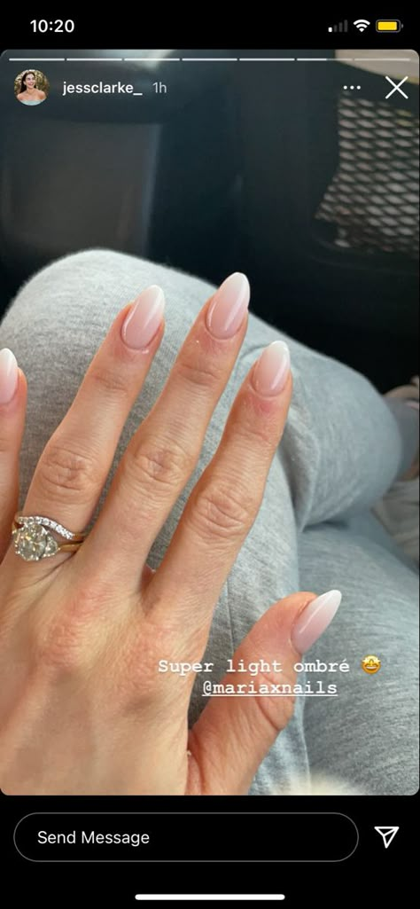 Bridal Ombré Nails, Wedding Ombré Nails, Boho Wedding Nails Bridesmaid, Bridesmaid Nails Dip, Basic Wedding Nails, Wedding Nail Ideas For The Bride Almond, Classy Bridal Nails Almond, Natural Round Acrylic Nails, Minimalist Bridal Nails