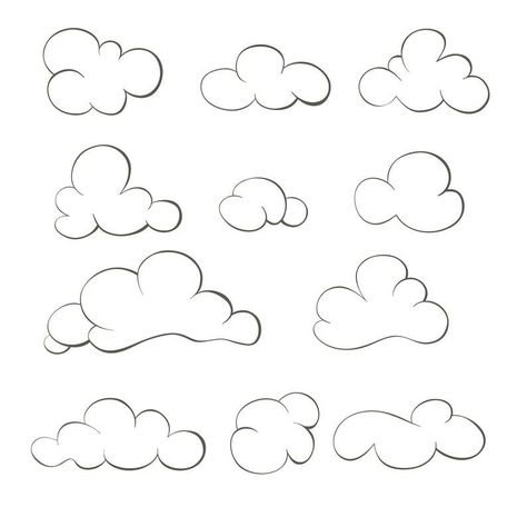 Doodle clouds vector set perfect for your creative projects. #doodle #clouds #vector . #Doodle_Clouds #Weather_Doodles #Story_Kids #Minimalist_Jewelry_Silver Cloud Doodles Aesthetic, Doodle Clouds, Cloud Doodle, Weather Doodles, Cloud Outline, Custom Hard Hats, Story Kids, Minimalist Jewelry Silver, Cloud Illustration