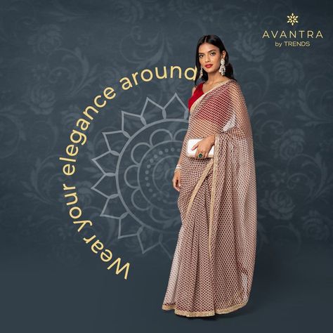 Sophisticated, royale and gorgeous - everything is represented in this meticulously stitched beige saree.. Pairing it with a bright coloured blouse will make the whole look more beautiful than ever! #AvantrabyTrends #ethnicwear #sale #avantrasale #saree #sareesale #Elegant Beige Saree, Fashion Poster Design, Saree Sale, Graphic Design Collection, Marketing Graphics, Jewelry Post, Boys Dpz, Fashion Poster, Portfolio Design