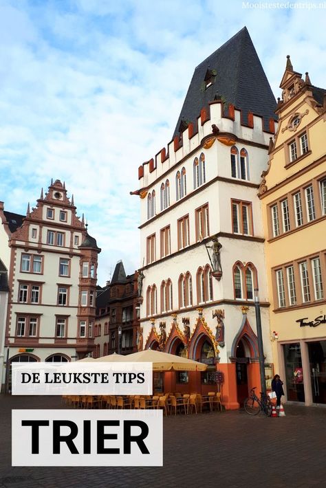 Trier Hauptmarkt: bezoek de prachtige Hauptmarkt in Trier centrum. Caravan, Belgium, Places To Go, Barcelona, Bucket List, Street View, Germany, Holidays, Hotel