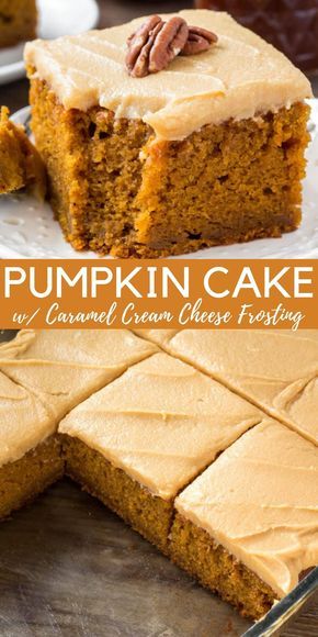 Best Pumpkin Cake, Caramel Cream Cheese Frosting, Pumpkin Cake Recipe, Wallpaper Food, Cake With Caramel, Pumpkin Cake Recipes, Caramel Cream, Torte Cupcake, Pumpkin Recipes Dessert