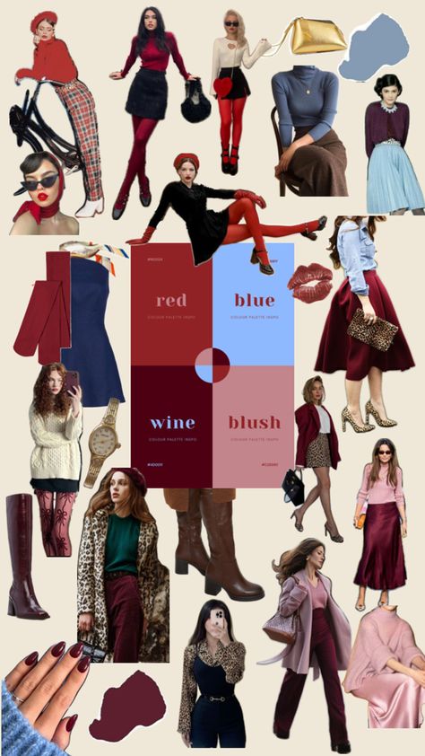 Burgundy, pink, red, baby blue, skirt, pants, dress, tights, animal print, fashion, elegant, colorful, fashionista, gold, boots. Autumn Colour Palette Fashion, Autumn Seasonal Color Analysis Outfits, Autumn Pallet Outfits, Deep Autumn Color Palette Fashion, True Autumn Outfit Ideas, Autumn Palette Outfits, True Autumn Color Palette Outfits, Winter Color Palette Clothes, Deep Autumn Color Palette Outfits