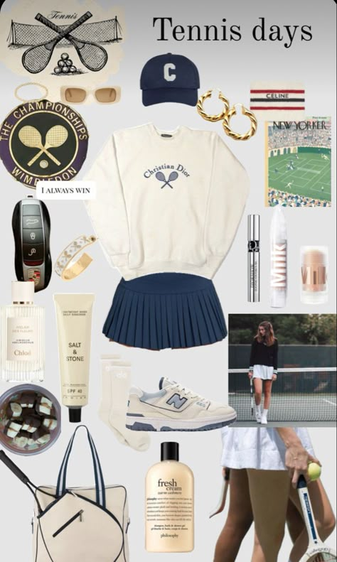 Matching Tennis Outfits, Tennis Girl Aesthetic Outfit, Cute Tennis Outfit Aesthetic, Tennis Women Outfit, Tennis Core Aesthetic Outfits, Tennis Vibes Aesthetic, Women Sports Aesthetic, Merideth Blake Outfits, Tennis Winter Outfit