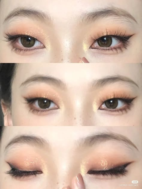 Monolid Winged Eyeliner, Makeup Looks For Monolid Eyes, Douyin Eye Makeup Monolid, Prom Makeup Monolid, Asian Makeup Looks Monolid, Monolid Makeup Korean, Makeup Ideas Monolid, Eye Makeup For Monolids, Makeup Looks Monolid