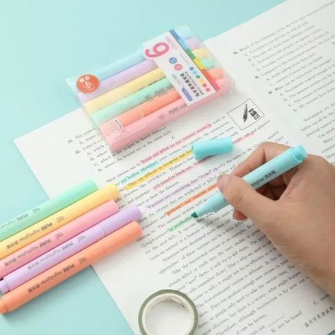 💖 6Pcs/set Pastel Color Macaron Highlighter Pen Marker Pens Fluorescent Pen Drawing Highlighters Cute Stationery School Supplies 💖 by Samag Shop At cheap price 🤑 Shop now 🛍️ at https://tinyurl.com/2h34nwlx Cute Markers, Cute Stationery School Supplies, Pen Highlighter, Stationery School Supplies, Highlighter Pen, Stationery School, Cute Stationery, Marker Pen, Pen Drawing