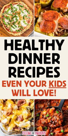 If you're looking for healthy dinner recipes that will be loved by the whole family - including your kids! - give these easy dinners a try. From pizza to stuffed peppers to casseroles to chilis, you'll find your next family-friendly favorite here! Gut Healthy Family Meals, Favorite Kids Dinners, Healthy Meals For The Whole Family, Healthy Dinners Kids Love, Healthy Meals For Two People, Healthy Kid Friendly Dinner Recipes, Healthy Dinner Recipes Kids Will Love, Kid Friendly Clean Eating Recipes, Healthy Supper Ideas For Family