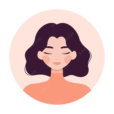 Vector Hair Illustration, Self Illustration Portraits, Profile Face Illustration, Cartoon Woman Face, Vector Face Illustration, Profile Illustration Face, Women Illustration Art Faces, Woman Profile Illustration, Simple Face Illustration