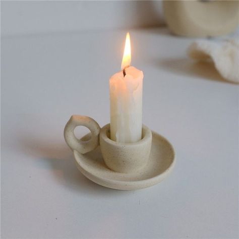 Ceramic Candle Stick, Sandstone Texture, Clay Candle Holders, Pottery Candle Holder, Clay Candle, Candle Stick Holder, Pottery Candle, Clay Crafts Air Dry, Tanah Liat