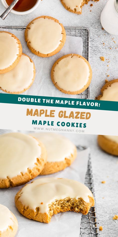 Maple Sugar Cookies, Glazed Cookies, Maple Cake, Maple Cookies, Cookie Recipes From Scratch, Maple Frosting, Cookie Recipes Unique, Chocolate Chip Cookie Cake, Maple Sugar