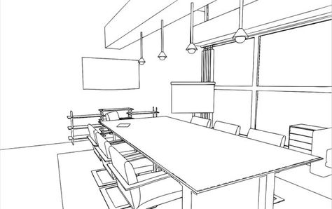 Imagen insertada Skin Art Tutorial, Office Perspective, Boho Living Room Coffee Tables, Architect Drafting, Office Sketch, Room Perspective Drawing, Table Sketch, Perspective Drawings, Living Room Coffee Tables