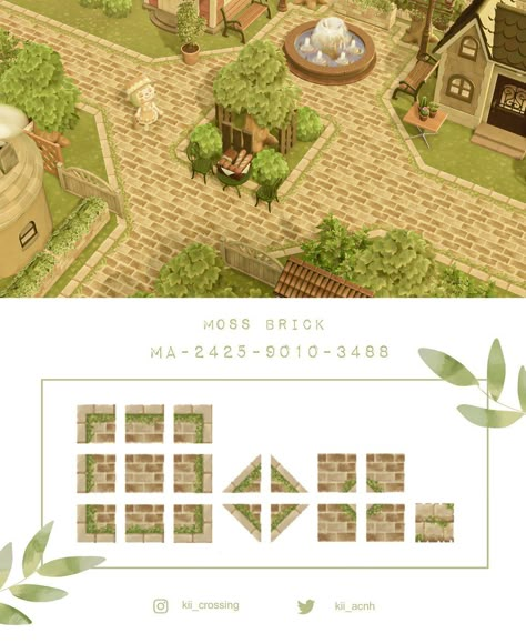 Brick Path Acnh, Sol Animal Crossing, Path Acnh, Acnh Path Codes, Cottagecore Animal Crossing, Animal Crossing Paths, Acnh Path, Animal Crossing Design Codes, Acnh Cottagecore