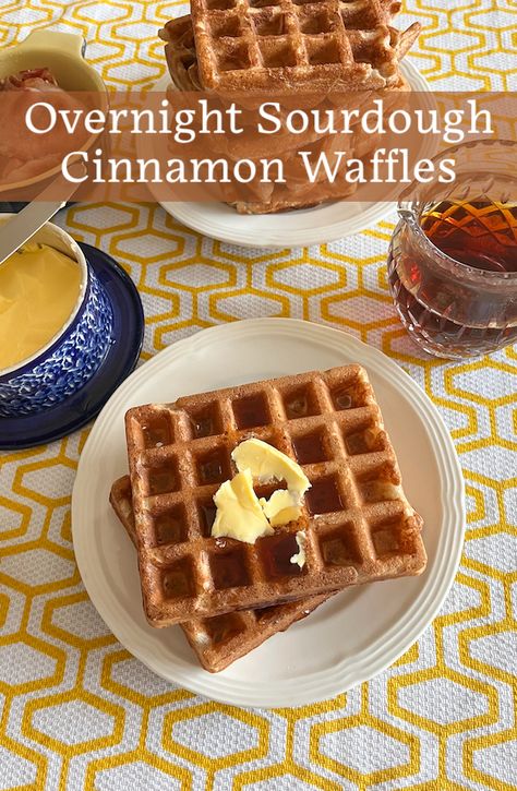 Food Lust People Love: While the sourdough starter in these overnight sourdough cinnamon waffles adds flavor, the addition of buttermilk and baking soda makes them fluffy and light. Sourdough Discard Waffles Overnight, Sourdough Waffles Overnight, Sourdough Waffles, Overnight Sourdough, Cinnamon Waffles, Discard Recipe, Cardamom Buns, Sourdough Starter Discard Recipe, Homemade Sourdough