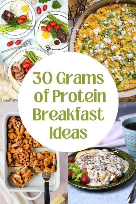 Protein For Breakfast, Protein Breakfast Ideas, Healthy Protein Breakfast, Easy Protein Meals, Healthy High Protein Breakfast, 30g Protein, Protein Rich Breakfast, High Protein Breakfast Recipes, 30 Grams Of Protein