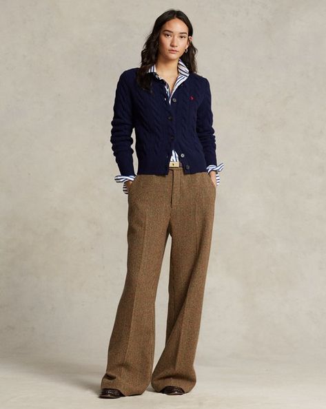 Women's Jumpers & Cardigans | Ralph Lauren UK Ralph Lauren Outfits Women, Ralph Lauren Style Women, Polo Ralph Lauren Women Outfits, Rep Aesthetic, Polo Ralph Lauren Outfits, Winter Warm Outfits, Ralph Lauren Jumper, Outfit Cardigan, Ralph Lauren Fall