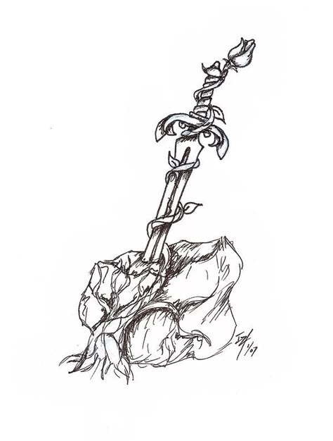 "The Sword in the Stone." Excalibur Tattoo, Stone Tattoo, Simple Tattoos For Guys, Rock Tattoo, Disney Sleeve, Roi Arthur, Dope Tattoos, Racoon, King Arthur