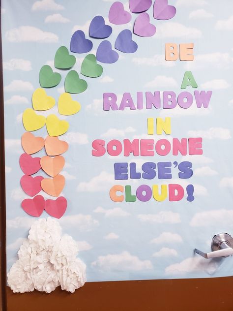 May Preschool Door Ideas, Preschool Door Decorations Spring, Care Bears Bulletin Board, Spring Door For Classroom, Cute Preschool Bulletin Boards, Infant Classroom Bulletin Boards, March Preschool Door Ideas, Spring Door Decorations Classroom Easy, Spring Classroom Door Ideas Preschool