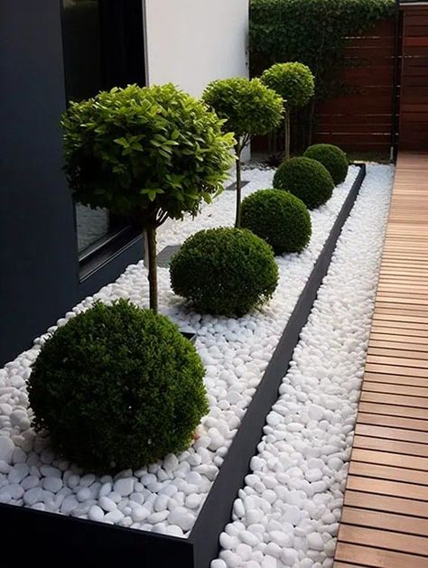 Modern Garden Landscaping, Moderne Have, Front Garden Landscape, Small Front Yard Landscaping, Modern Backyard Landscaping, Front Garden Design, Back Garden Design, Front Yard Design, Patio Garden Design