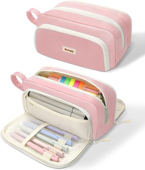 Amazon.com: SUNEE Cute Pencil Case, Aesthetic Pen Pouch with 3 Compartments, Kawaii Colored Large Pencil Bag with Zipper, Stationery Storage and Organizer, Green School Supplies for Teen and Adult Girls : Arts, Crafts & Sewing Pink School Supplies, Pencil Case Aesthetic, Aesthetic Pencil Case, Cute Pencil Pouches, Accordion Folder, School Pouch, Folder Organizer, Large Pencil Case, Paper Organizer