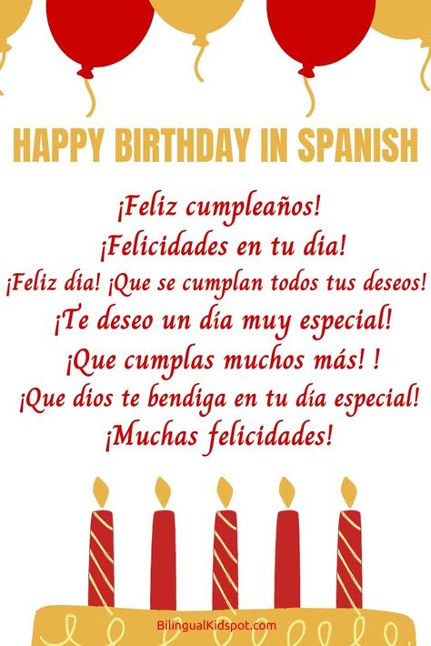 How to Say Happy Birthday in Spanish Happy Birthday Song Lyrics, Dads Birthday Ideas, Birthday Text Message, Happy Birthday Lyrics, Happy Birthday Text Message, Thank You Note Wording, Spanish Birthday Wishes, Happy Birthday Dear Sister, Happy Birthday Dear Friend