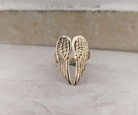 Angel Wings Ring, Wings Ring, Gold Goddess, Metal Art Jewelry, Angel Wing Ring, Angel Ring, Angel Wings Jewelry, Feather Angel Wings, Healing Gemstone Bracelets