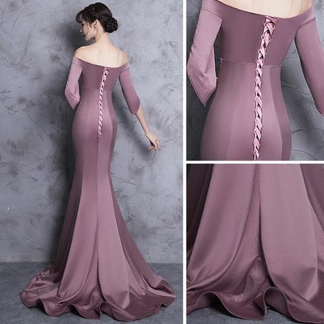 Gown Patterns, Modern Dress Patterns, Formal Dress Patterns, Burgundy Evening Dress, Evening Dress Patterns, Beautiful Evening Dresses, Trumpet Gown, Gown Pattern, فستان سهرة